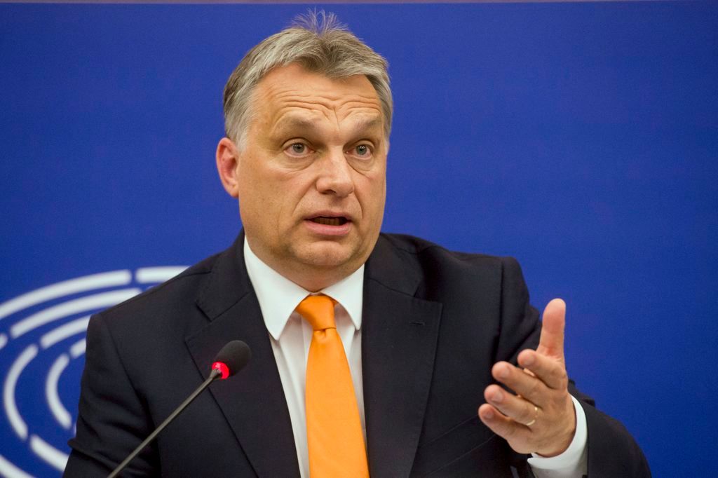 Strasbourg, 2015. május 19. Orbán Viktor miniszterelnök beszél az Európai Parlament (EP) Magyarországról szóló plenáris vitája utáni nemzetközi sajtótájékoztatón Strasbourgban 2015. május 19-én. MTI Fotó: Koszticsák Szilárd